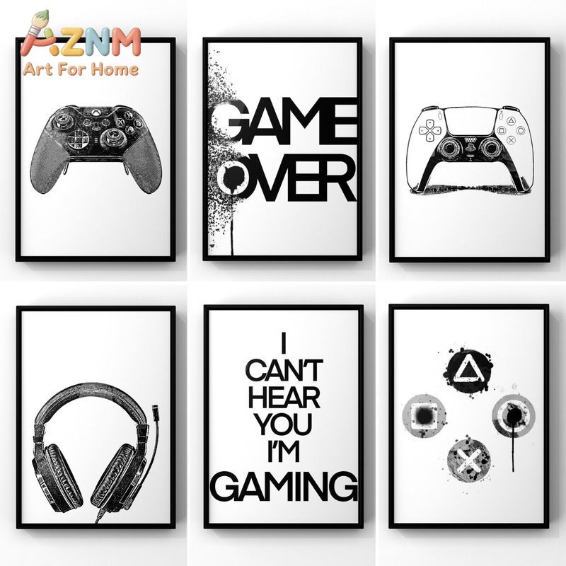 Gaming Accessories For Room - AZNM Arte de Parede em Tela