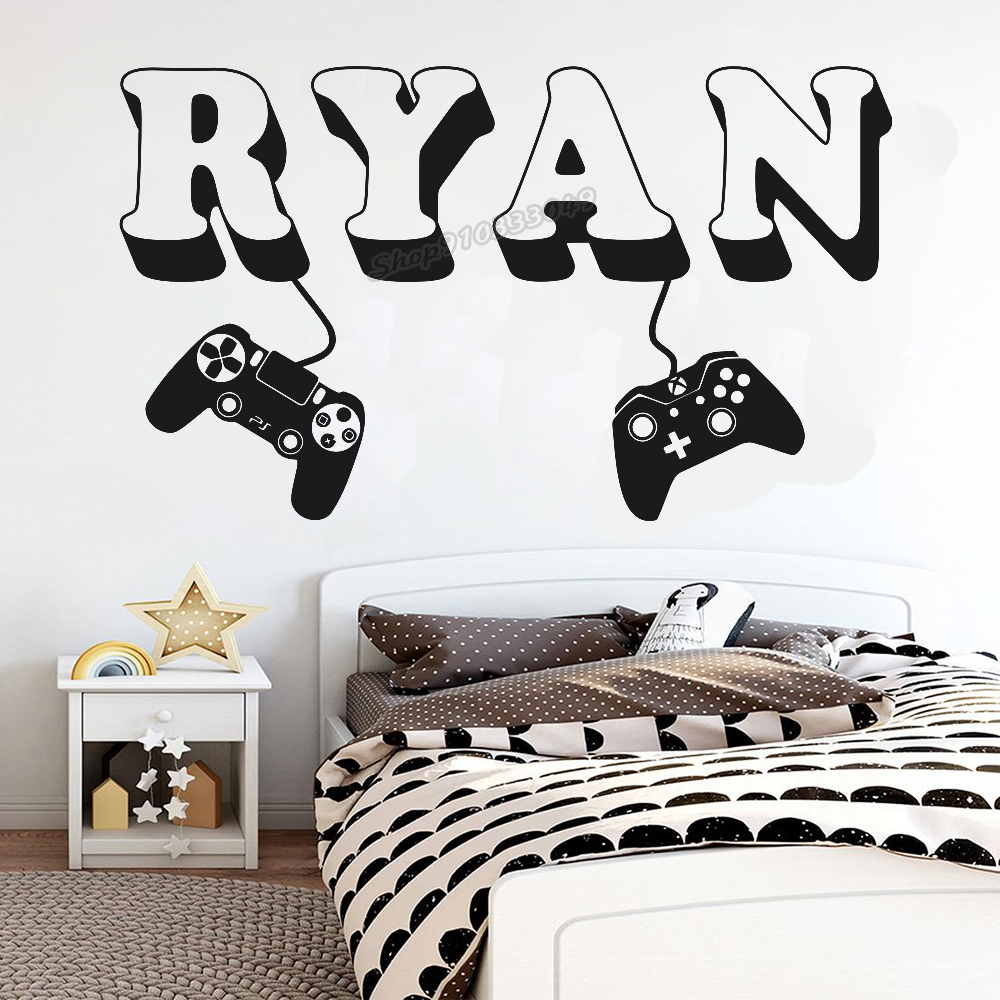 Gaming Accessories For Room - Adesivo de parede gamer com nome