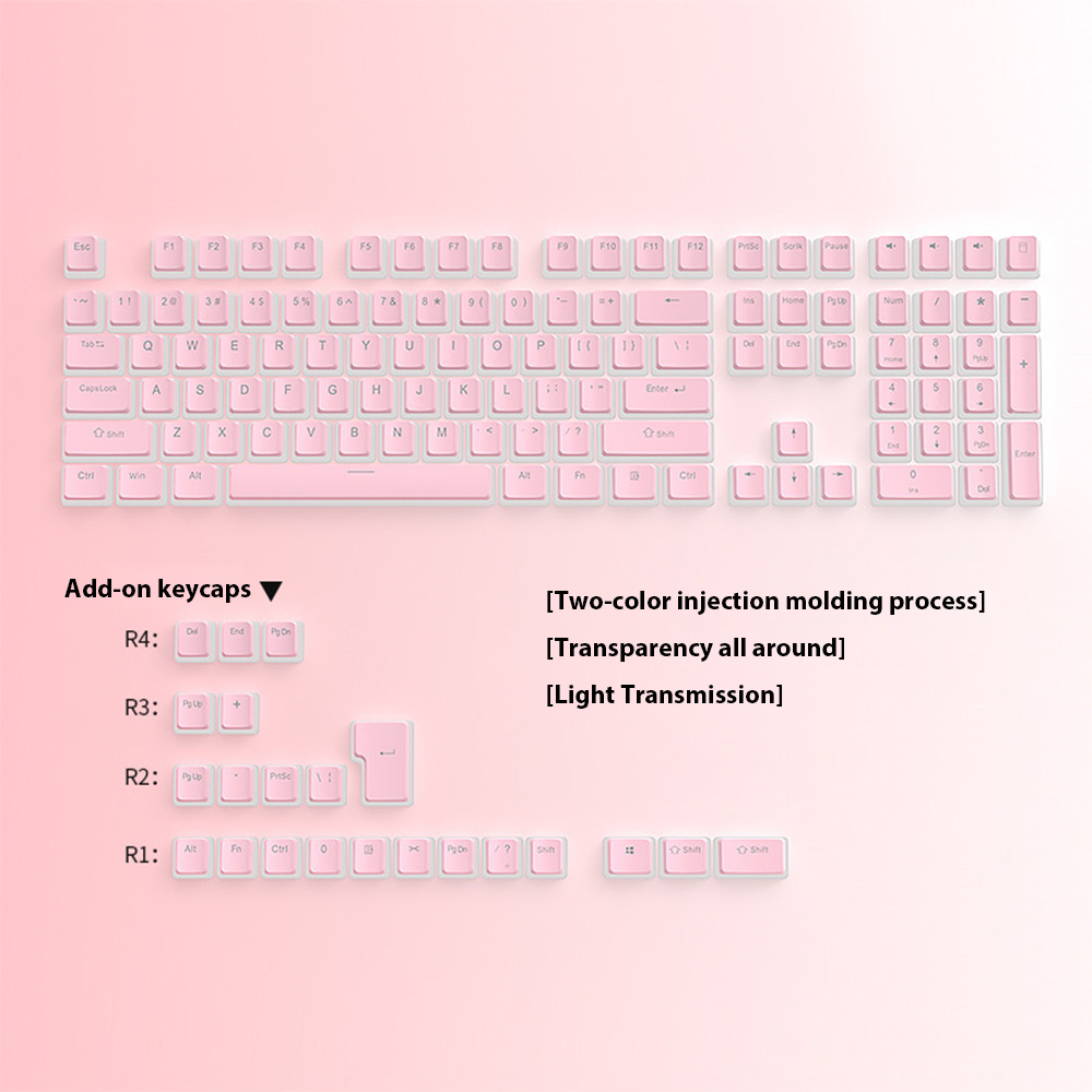 129 teclas pudim keycaps pbt d - Gaming Accessories Aesthetic avaliação e preço